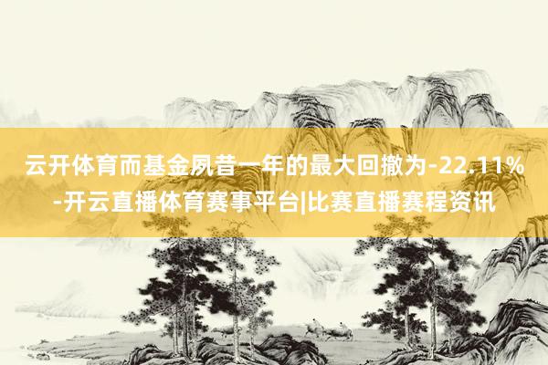 云开体育而基金夙昔一年的最大回撤为-22.11%-开云直播体育赛事平台|比赛直播赛程资讯