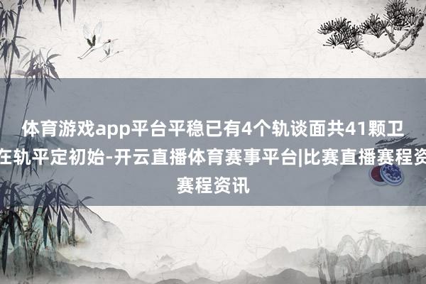 体育游戏app平台平稳已有4个轨谈面共41颗卫星在轨平定初始-开云直播体育赛事平台|比赛直播赛程资讯