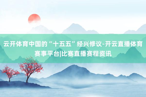 云开体育中国的“十五五”经兴修议-开云直播体育赛事平台|比赛直播赛程资讯